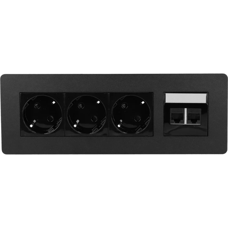 OCS Evia 3x 230V RA + 2x Cat6U 1m GST zwart