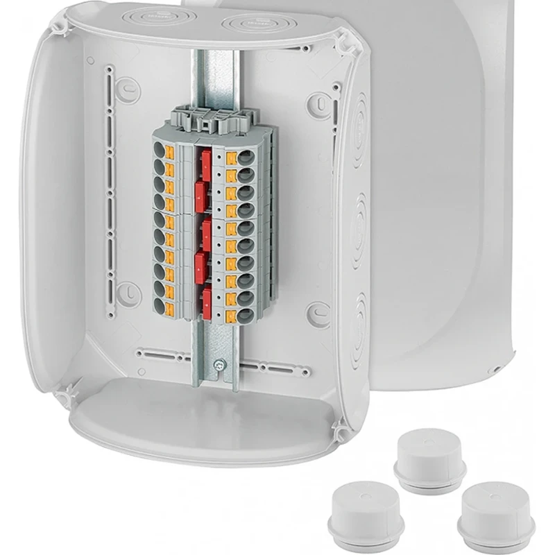 Hensel Kabeldoos IP66 BM7 0,5-25mm2 5p Insteekklem invoer M25/40/50 Grijs