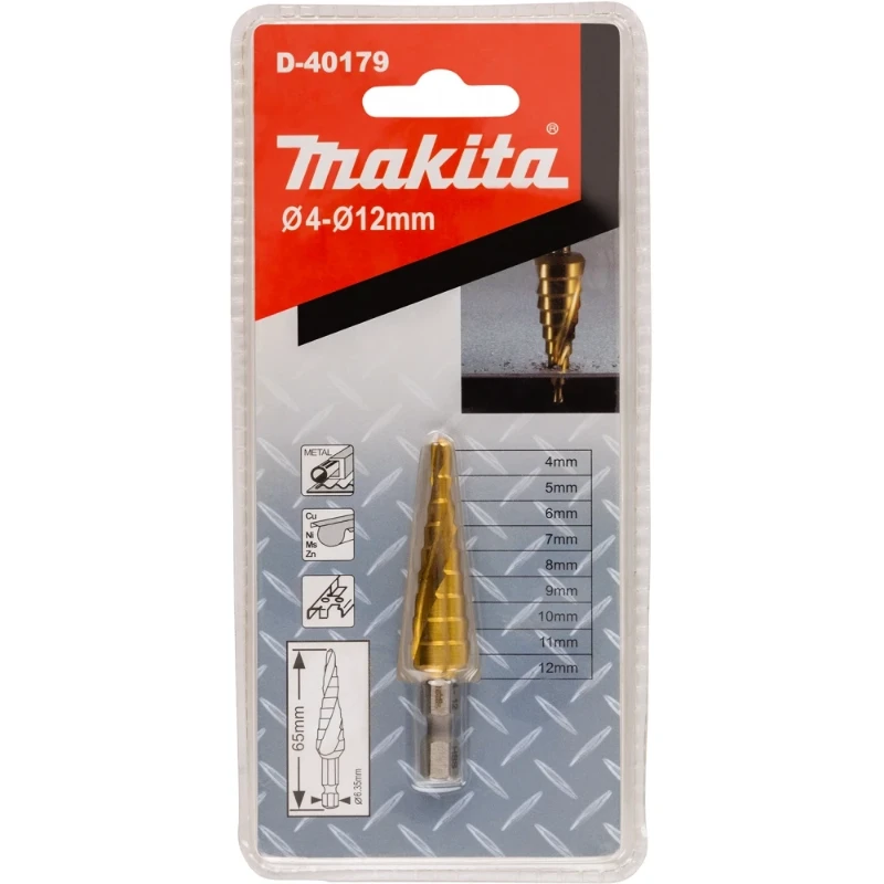 Makita Trappenboor 9 traps 4-12mm