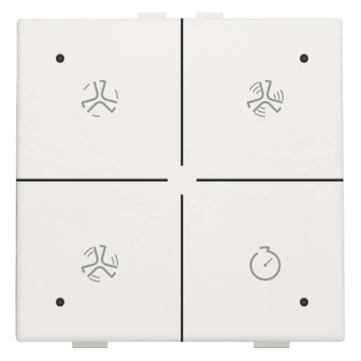 Niko Home Control Bediening ventilatie 4-voudig wit inbouw IP20 RAL 9010 101-52054