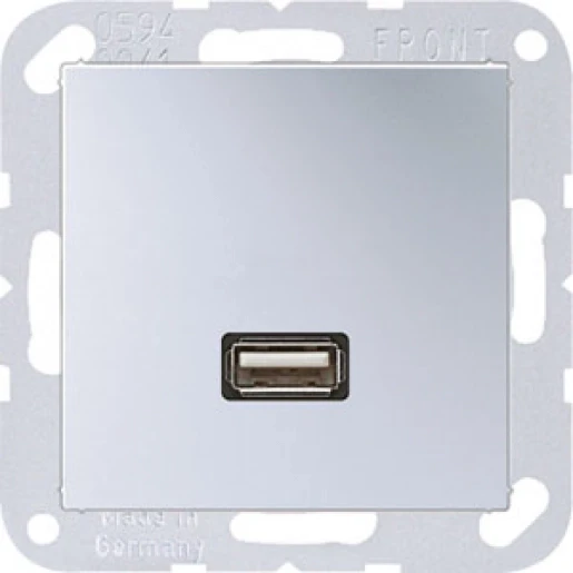 Jung A range afdekking a500 aluminium 1x usb MAA1122AL