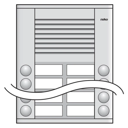 Niko Audio deurstation 2 rijen 12 beltoetsen grijs Opbouw 10-112