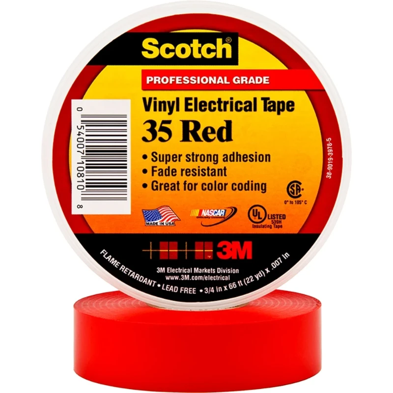 3M 35 Vinyl Electro-Isolatieband Rood 19 mm x 20 m 0,18 mm