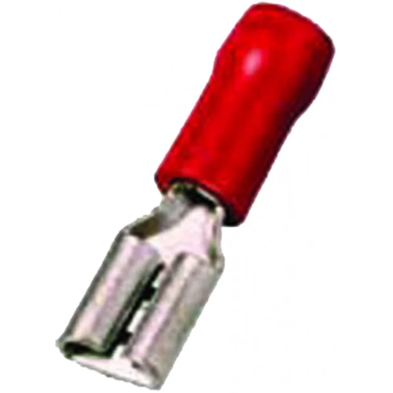 Intercable Geïs. vlaksteekhuls 0,5-1mm2 2,8x0,8 rood Messing