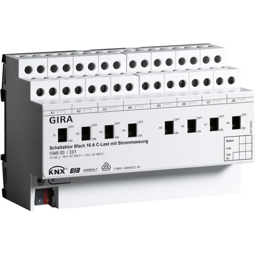 Gira Schakelact. 8-v 16 A hand +stroom C-last KNX DIN-rail