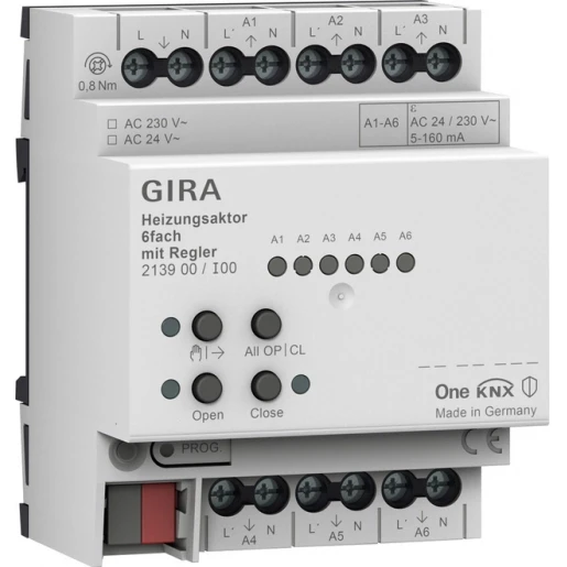 Gira Non-Design Verwarmingsactor KNX 6-voudig DIN-rail 230V 213900