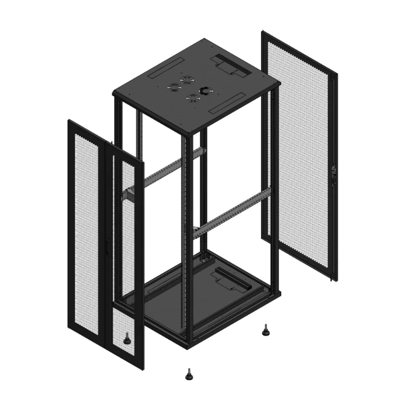 Gigamedia Vloer patchkast AV dubbel PER AR enkel PER EX 19" 42HE 800x1000mm Zwart GGM 7042810PPDPPSEX