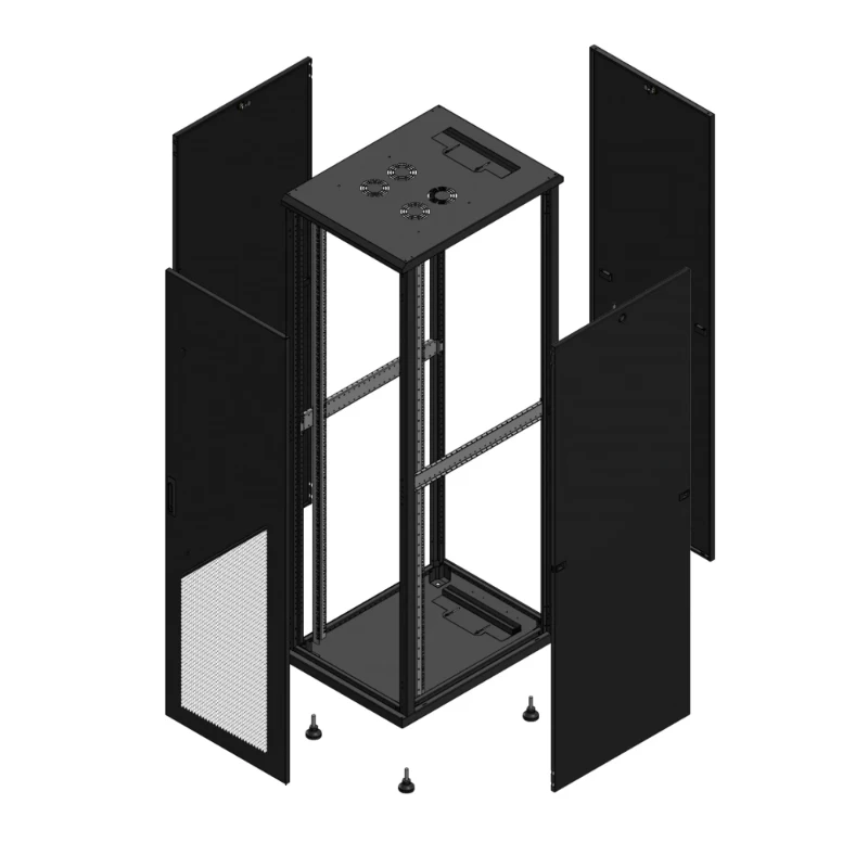 Gigamedia Vloer patchkast AV enkel PER PAR 19" 42HE 600x800mm Zwart GGM 704268PPSPAR