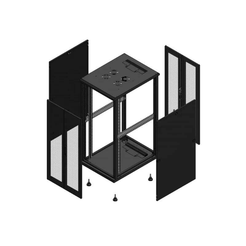Gigamedia Vloer patchkast AV dubbel PER AR dubbel PER 19" 26HE 600x800mm Zwart GGM 702668PPDPPD