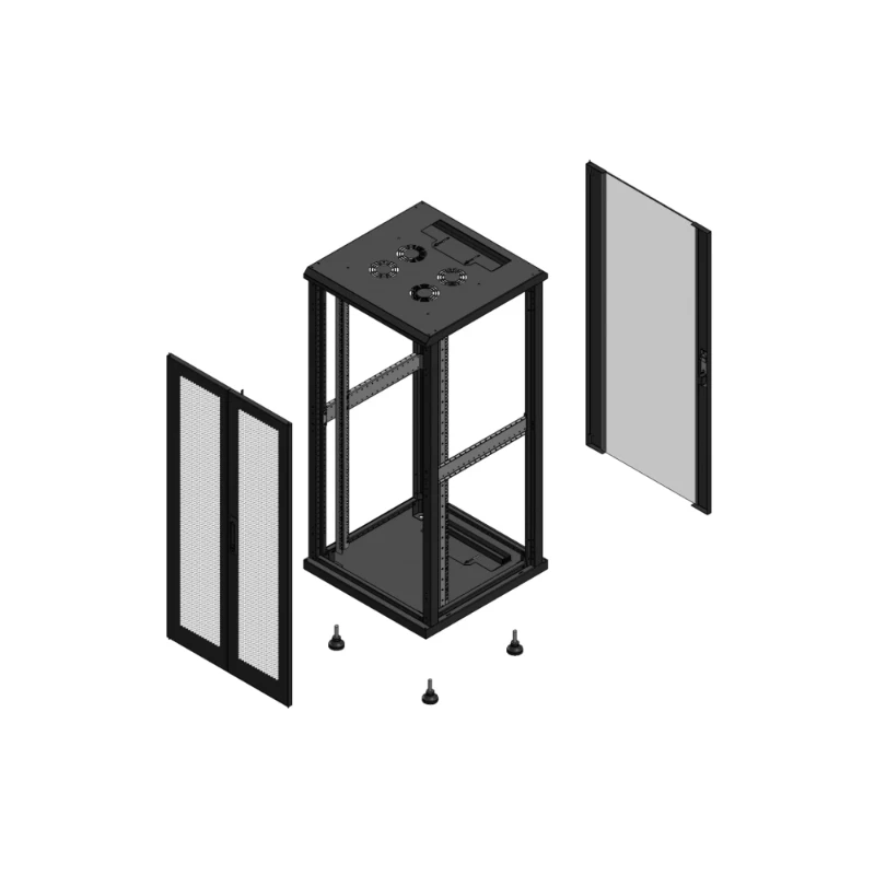 Gigamedia Vloer patchkast AV dubbel PER AR enkel VER EX 19" 26HE 600x600mm Zwart GGM 702666PPDPVSEX
