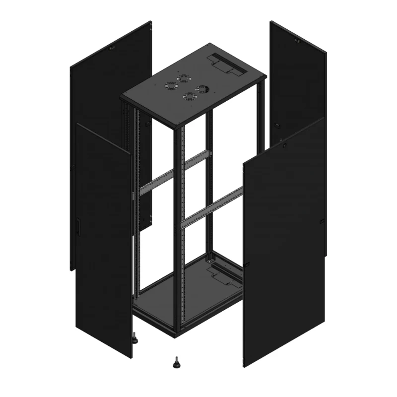 Gigamedia Vloer patchkast AV enkel TOL PAR 19" 42HE 600x1000mm Zwart GGM 7042610PTSPAR