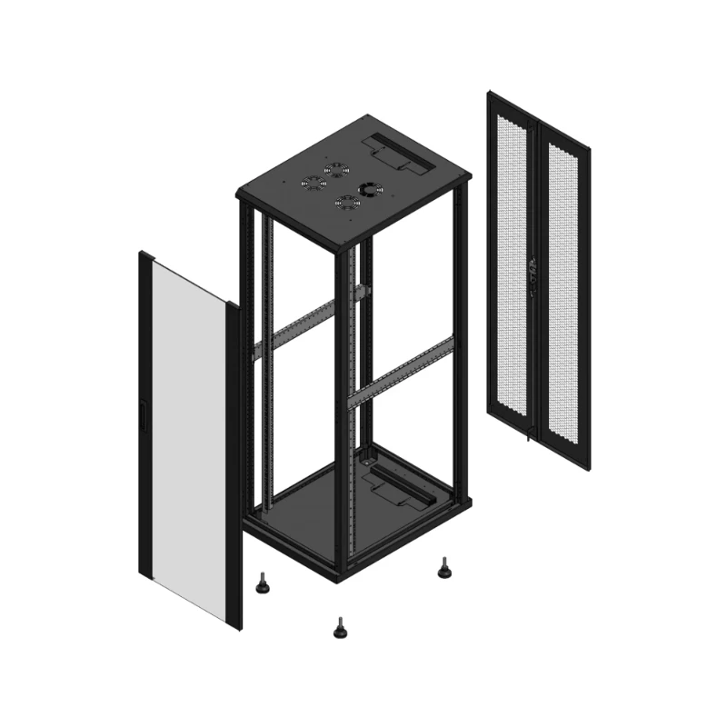 Gigamedia Vloer patchkast AV enkel VER AR dubbel PER EX 19" 36HE 600x800mm Zwart GGM 703668PVSPPDEX