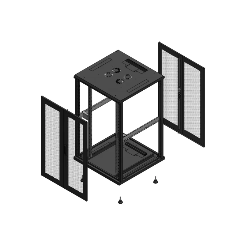Gigamedia Vloer patchkast AV dubbel PER AR dubbel PER EX 19" 26HE 800x800mm Zwart GGM 702688PPDPPDEX
