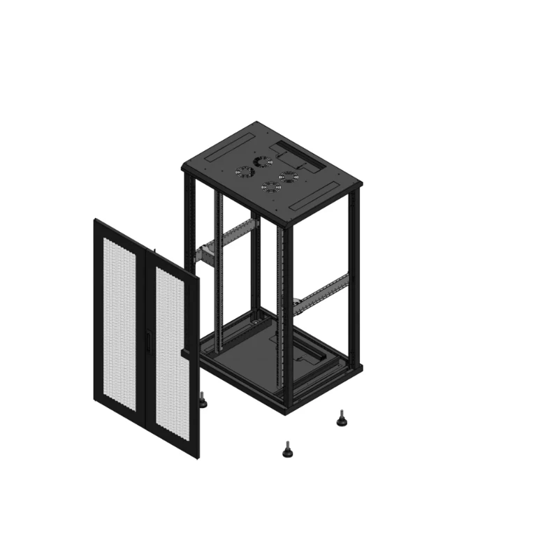 Gigamedia Vloer patchkast AV dubbel PER SP EX 19" 26HE 800x600mm Zwart GGM 702686PPDSPEX