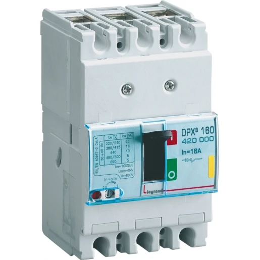 Legrand DPX3 160 THERMO MAGNETISCH 3 POLIG 16A KA-WAARDE 16KA