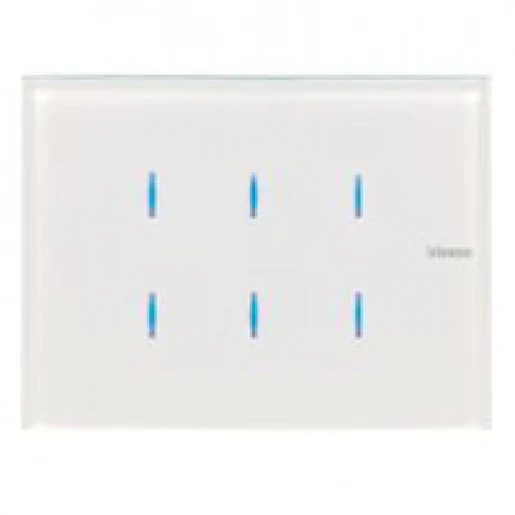 Bticino Axolute Tastsensor 6-voudig wit inbouw IP20 RAL 9003 BTHD4657M3