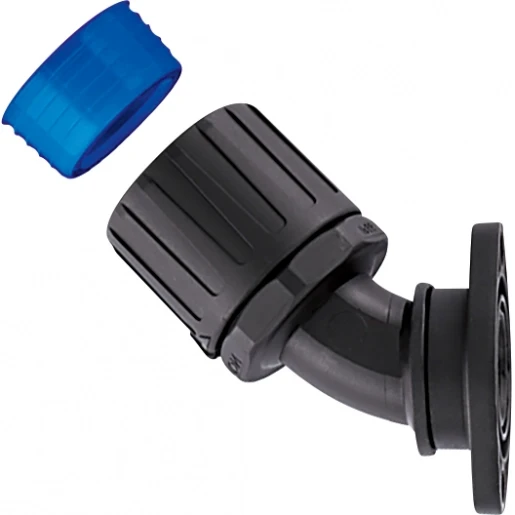 Hellermann Tyton KUNSTSTOF KOPPELING 45° IP68 MET DRAAIENDE FLENS Ø16MM