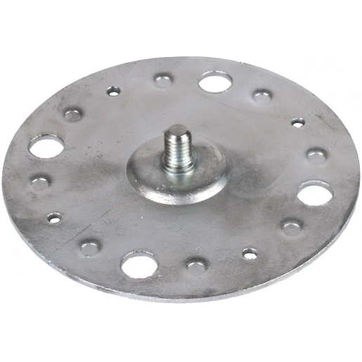 Dehn Fixing plate d 100mm st/tzn with m8 threaded bolt w.4 fixing bores