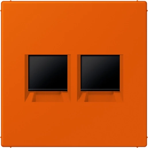 Jung LS range Afdekking centraalplaat AMP Radiall LC4320S Modular-Jack 2 connectoren Zonder label oranje LC1969-2WE260