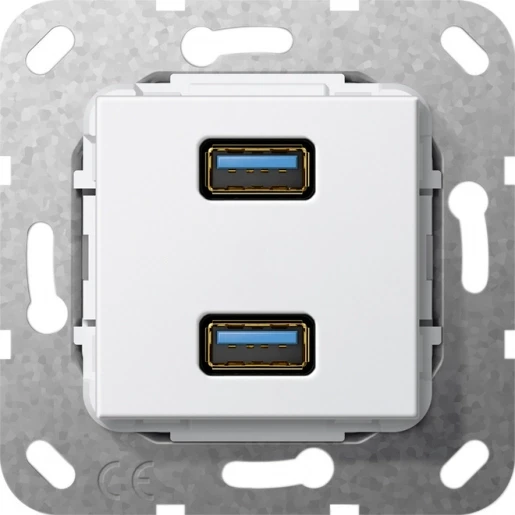 Gira Non-Design usb 3.0 a koppeling USB Basiselement met centrale afdekplaat Zonder label 568403