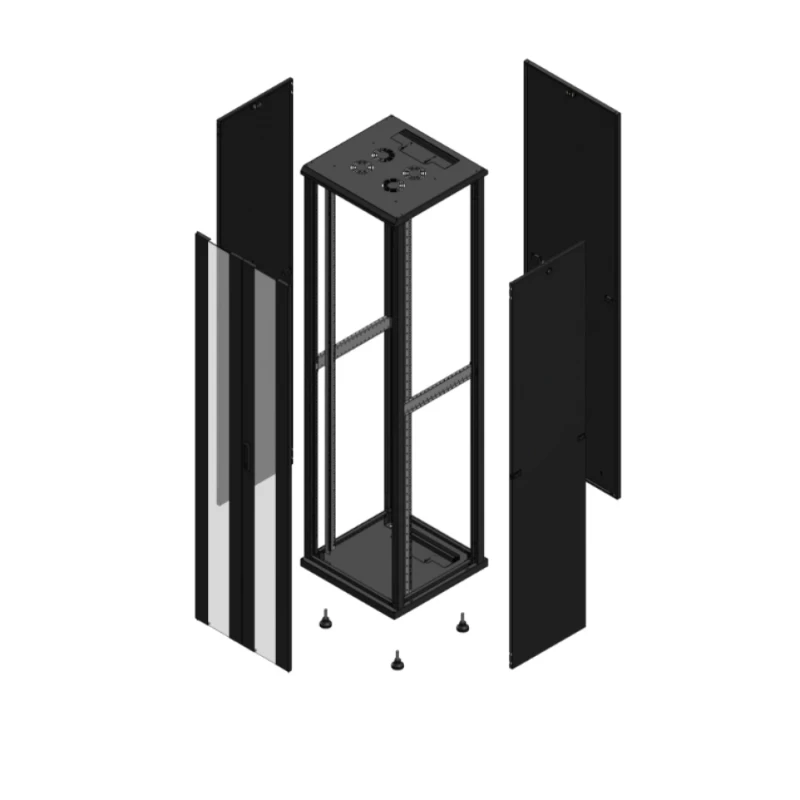 Gigamedia Vloer patchkast AV dubbel VER PAR 19" 47HE 600x600mm Zwart GGM 704766PVDPAR
