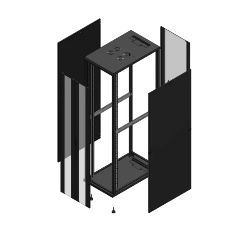 Gigamedia Vloer patchkast AV dubbel VER AR enkel VER 19" 47HE 600x1000mm Zwart GGM 7047610PVDPVS
