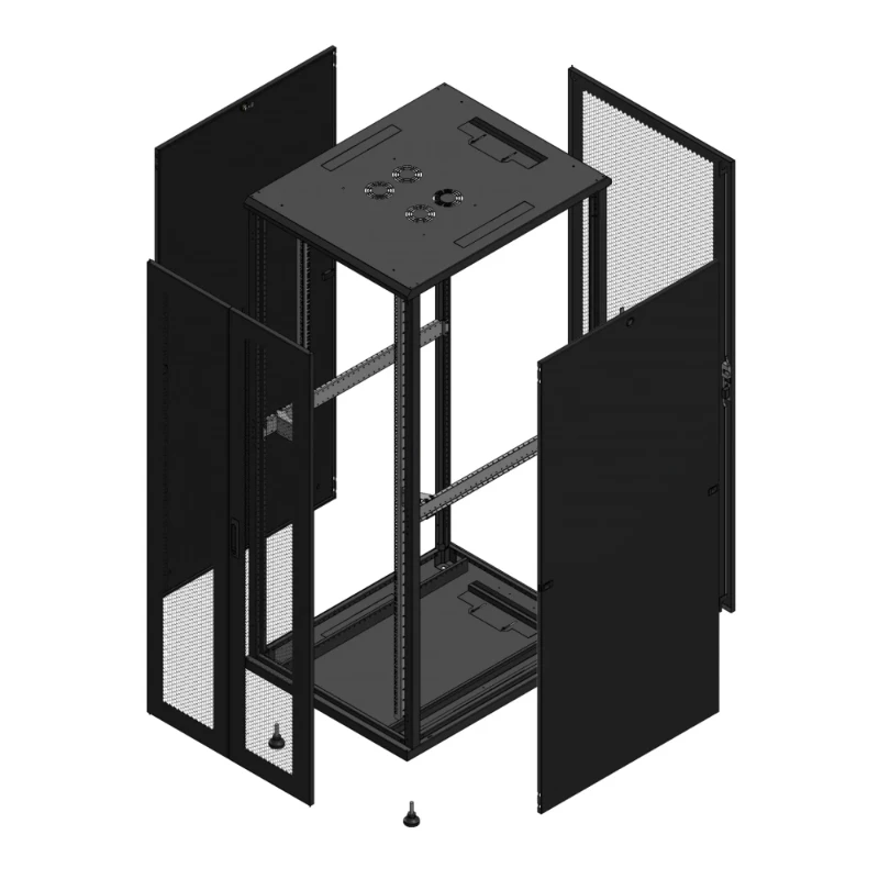 Gigamedia Vloer patchkast AV dubbel PER AR enkel PER 19" 42HE 800x1000mm Zwart GGM 7042810PPDPPS