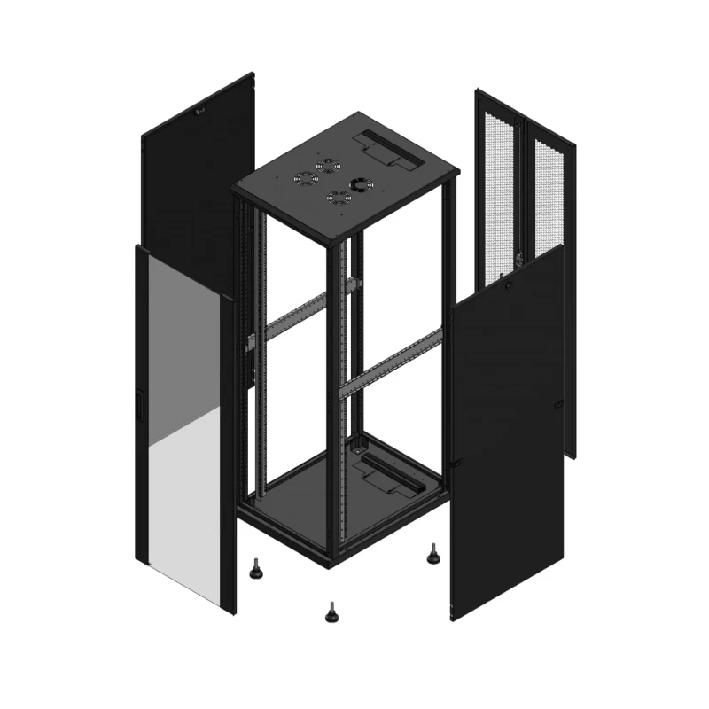 Gigamedia Vloer patchkast AV enkel VER AR dubbel PER 19" 36HE 600x800mm Zwart GGM 703668PVSPPD