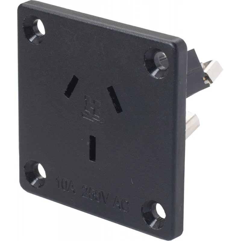 Martin Kaiser Inbouw toestelcontactdoos geaard type I (AU) 50 x 50 mm 250V 10A IP20 zwart 384/SW