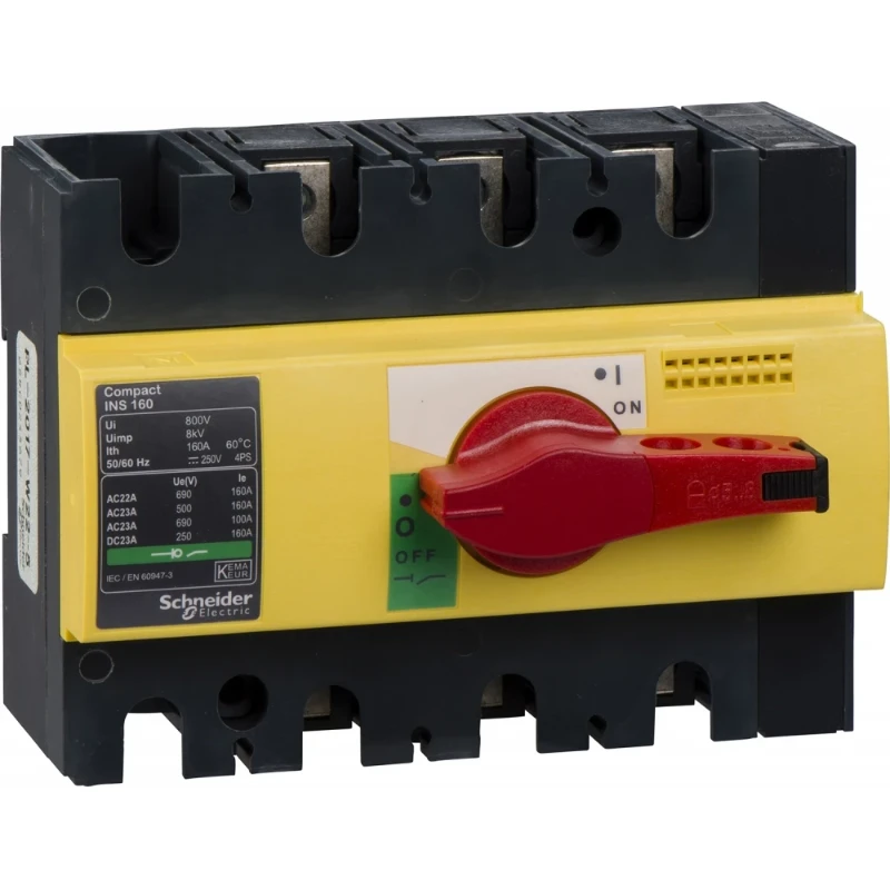 Schneider Electric COMPACT INS160 3P LASTSCHAK ROOD/GEEL