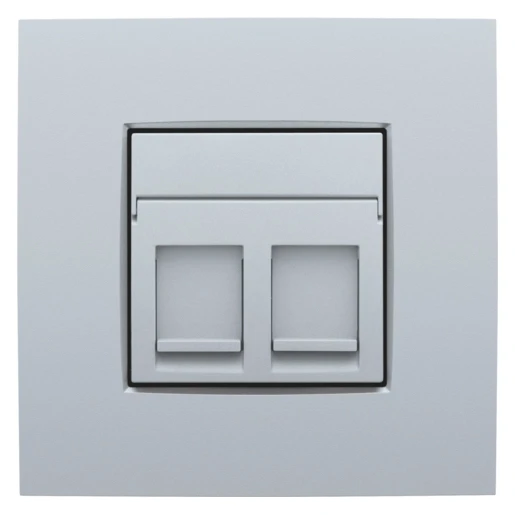 Niko Intense Centraalplaat data RJ Modular-Jack Centraalplaat 2 connectoren Zonder label chroom 121-65200
