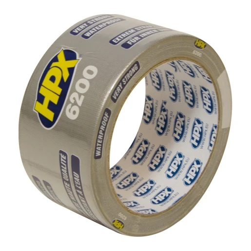 HPX Duct Tape zelfklevende tape 50mmx10m Weefsel Zilver