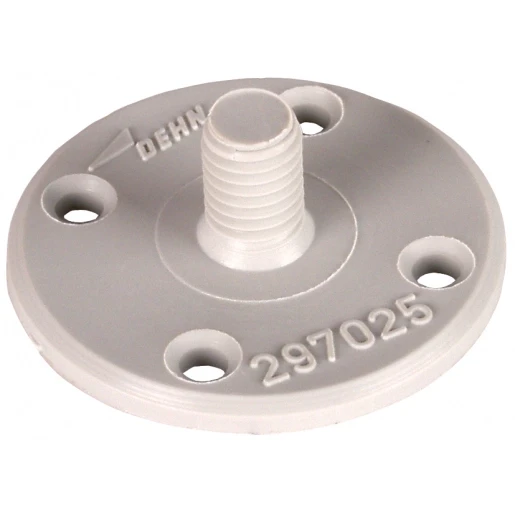Dehn Fixing plate d 40mm plastic with m8 threaded bolt w.4 fixing holes