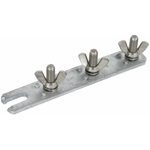 Dehn 3-pole earthing busbar m10 with wing nut