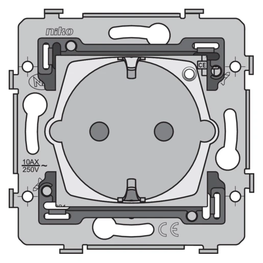 Niko Mechanisms Wandcontactdoos Inbouw (stucwerk) EURO stekker 1V KV