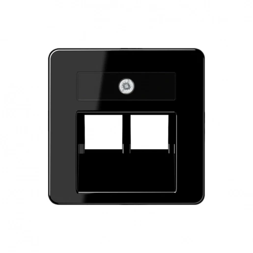 Jung Centraalplaat- (onderdeel) afdekking 50x50mm UAE/IAE 2 connectoren Zonder label zwart 169-2UAESW