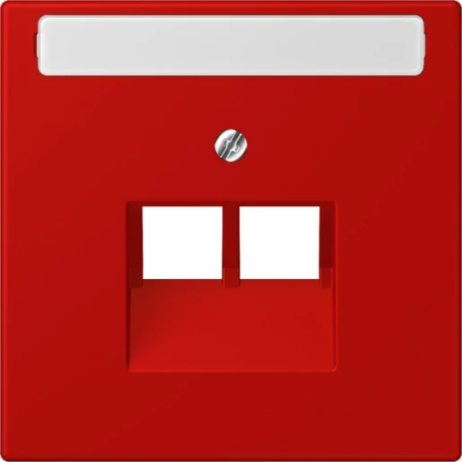 Jung LS range Afdekking centraalplaat LC32090 UAE/IAE 2 connectoren Met label rood LC969-2NAUA227
