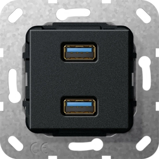 Gira Non-Design usb 3.0 a koppeling USB Basiselement met centrale afdekplaat Zonder label 568410