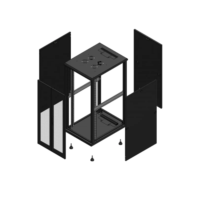 Gigamedia Vloer patchkast AV dubbel PER PAR 19" 26HE 600x800mm Zwart GGM 702668PPDPAR
