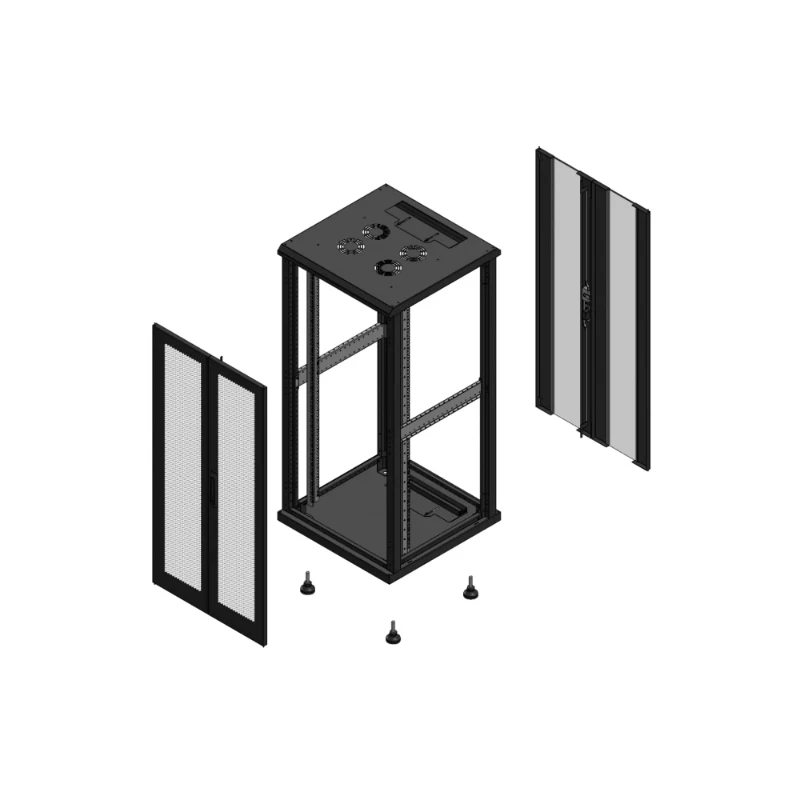Gigamedia Vloer patchkast AV dubbel PER AR dubbel VER EX 19" 26HE 600x600mm Zwart GGM 702666PPDPVDEX