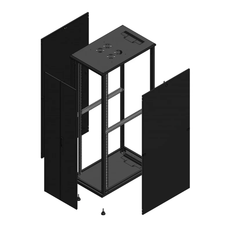Gigamedia Vloer patchkast AV dubbel TOL SP 19" 42HE 600x1000mm Zwart GGM 7042610PTDSP