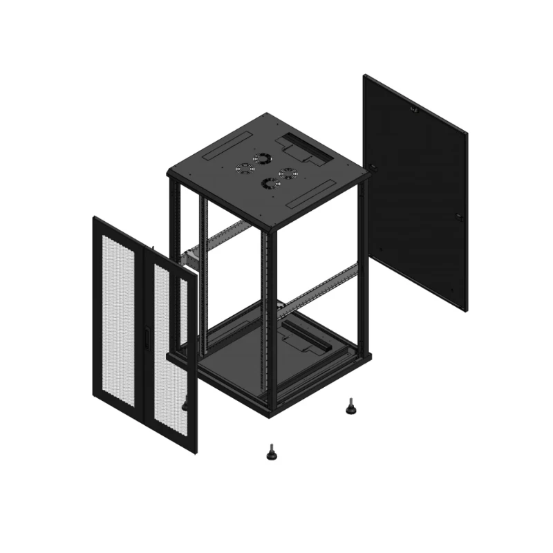 Gigamedia Vloer patchkast AV dubbel PER PAR EX 19" 26HE 800x800mm Zwart GGM 702688PPDPAREX