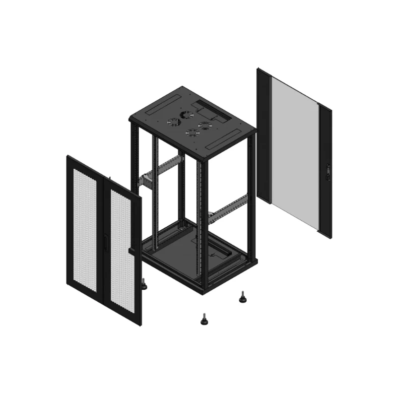 Gigamedia Vloer patchkast AV dubbel PER AR enkel VER EX 19" 26HE 800x600mm Zwart GGM 702686PPDPVSEX