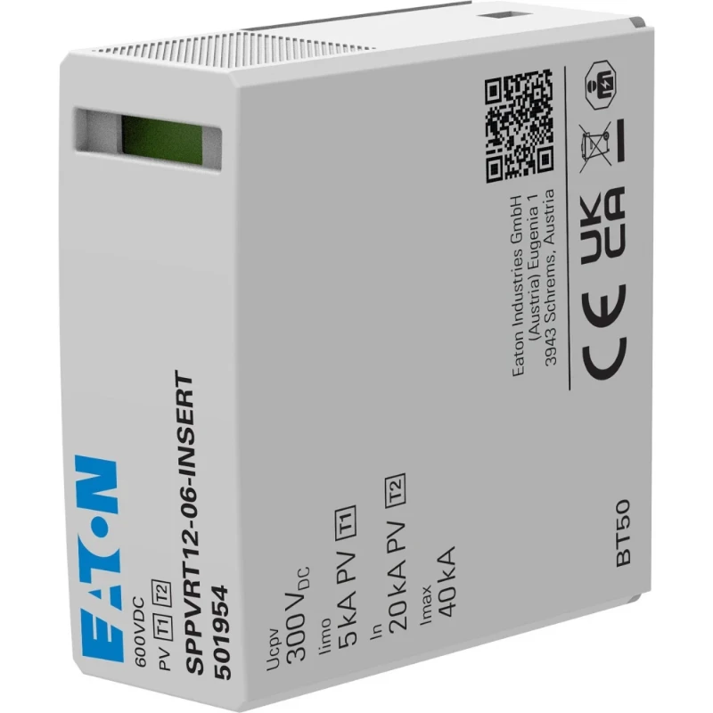 Eaton SPPVRT12-06 vervangend stekerbaar inzetstuk 600 VDC voor SPPVRT12-06-2