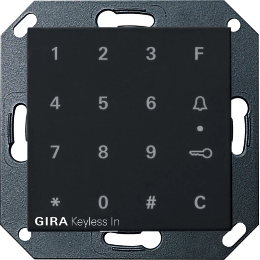 Gira System 55 Sleutelloos in codeklavier Mat zwart 2605005