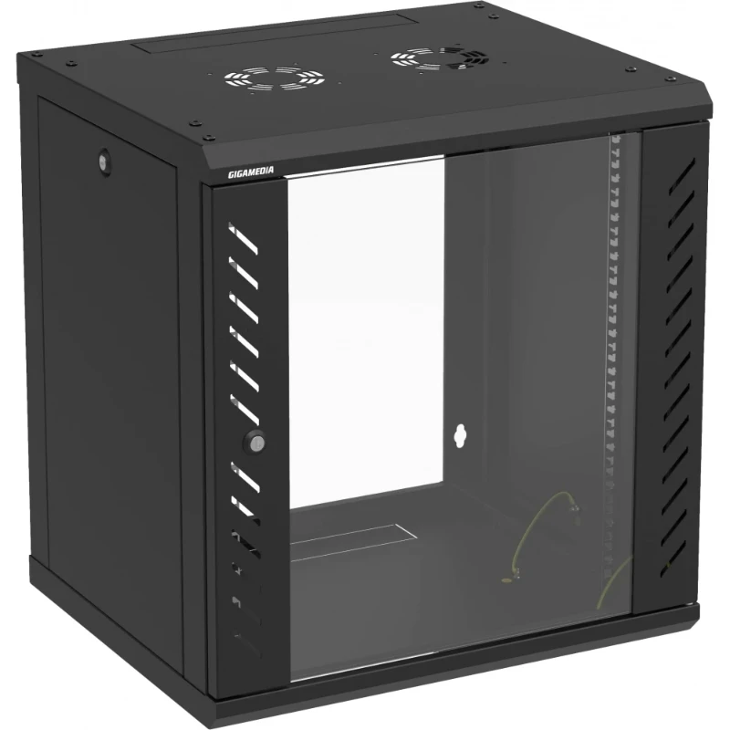 Gigamedia netwerkbehuizing / wandkast flatbox 19" 12HE 600x500x635mm Zwart GGM COF12U5FPN