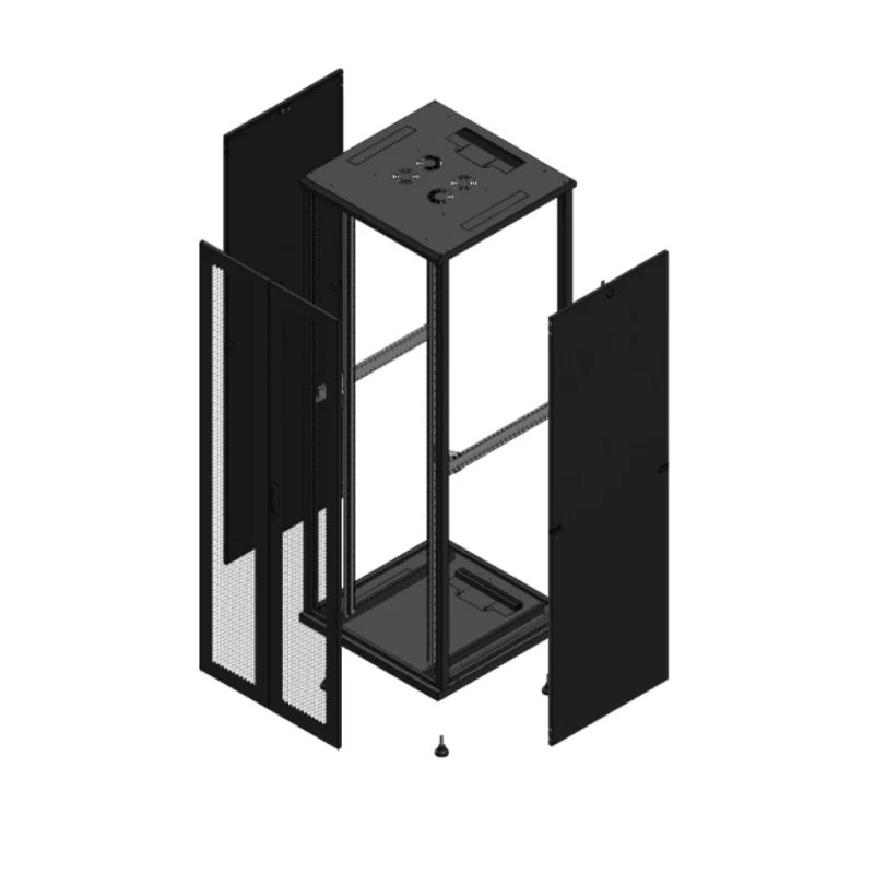 Gigamedia Vloer patchkast AV dubbel PER SP 19" 47HE 800x800mm Zwart GGM 704788PPDSP