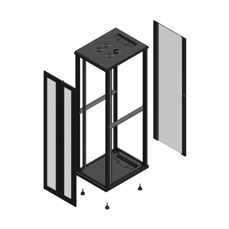 Gigamedia Vloer patchkast AV dubbel PER AR enkel VER EX 19" 42HE 600x800mm Zwart GGM 704268PPDPVSEX
