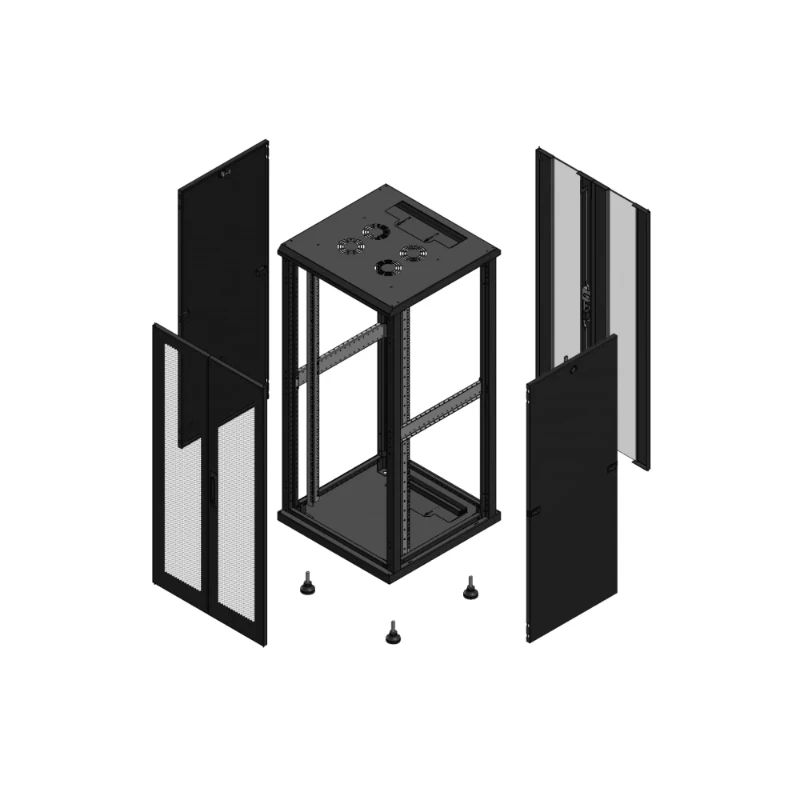 Gigamedia Vloer patchkast AV dubbel PER AR dubbel VER 19" 26HE 600x600mm Zwart GGM 702666PPDPVD