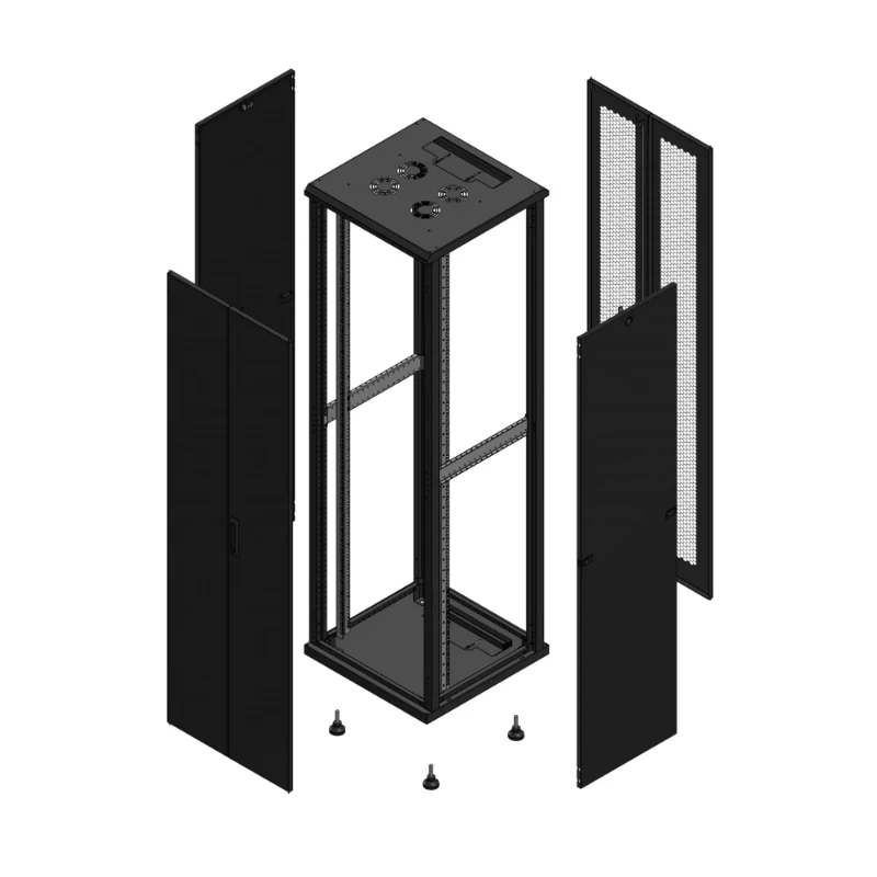 Gigamedia Vloer patchkast AV dubbel TOL AR dubbel PER 19" 42HE 600x600mm Zwart GGM 704266PTDPPD